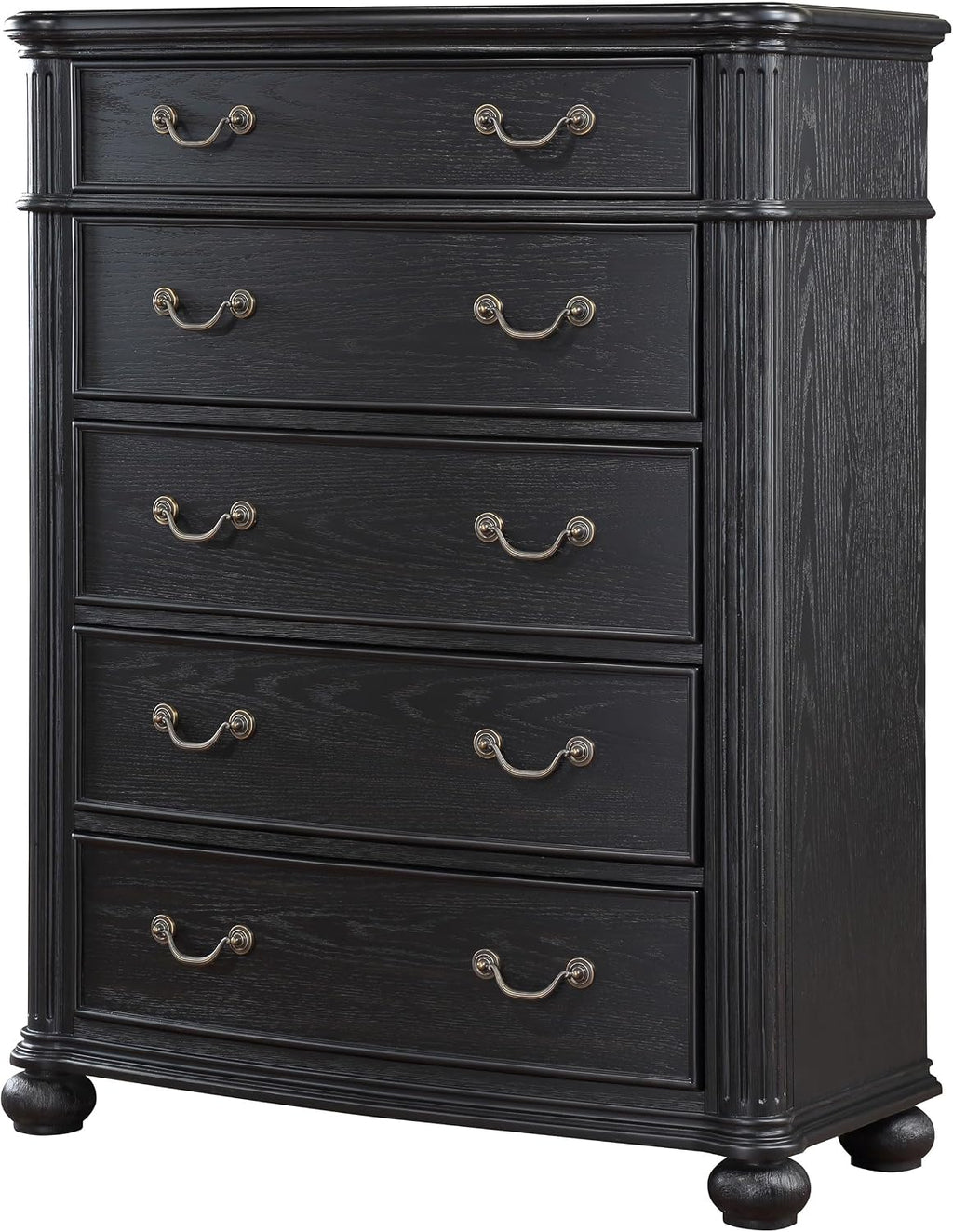 Coaster Home Furnishings Celina Traditional Wood 5-Drawer Bedroom Chest of Drawers Chiffonier Clothing Storage Cabinet Bedroom Armoire Tall Dresser Organizer Unit Black 224765