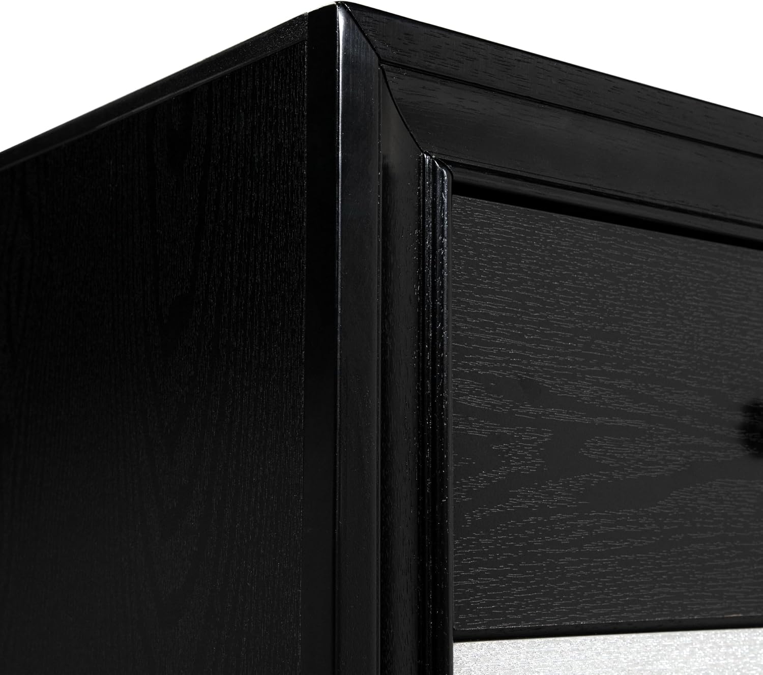 HOMES: Inside + Out Dierks Modern Wood 2-Piece Nightstand and 9-Drawer Dresser Set with Jewelry Storage for Bedroom, Black