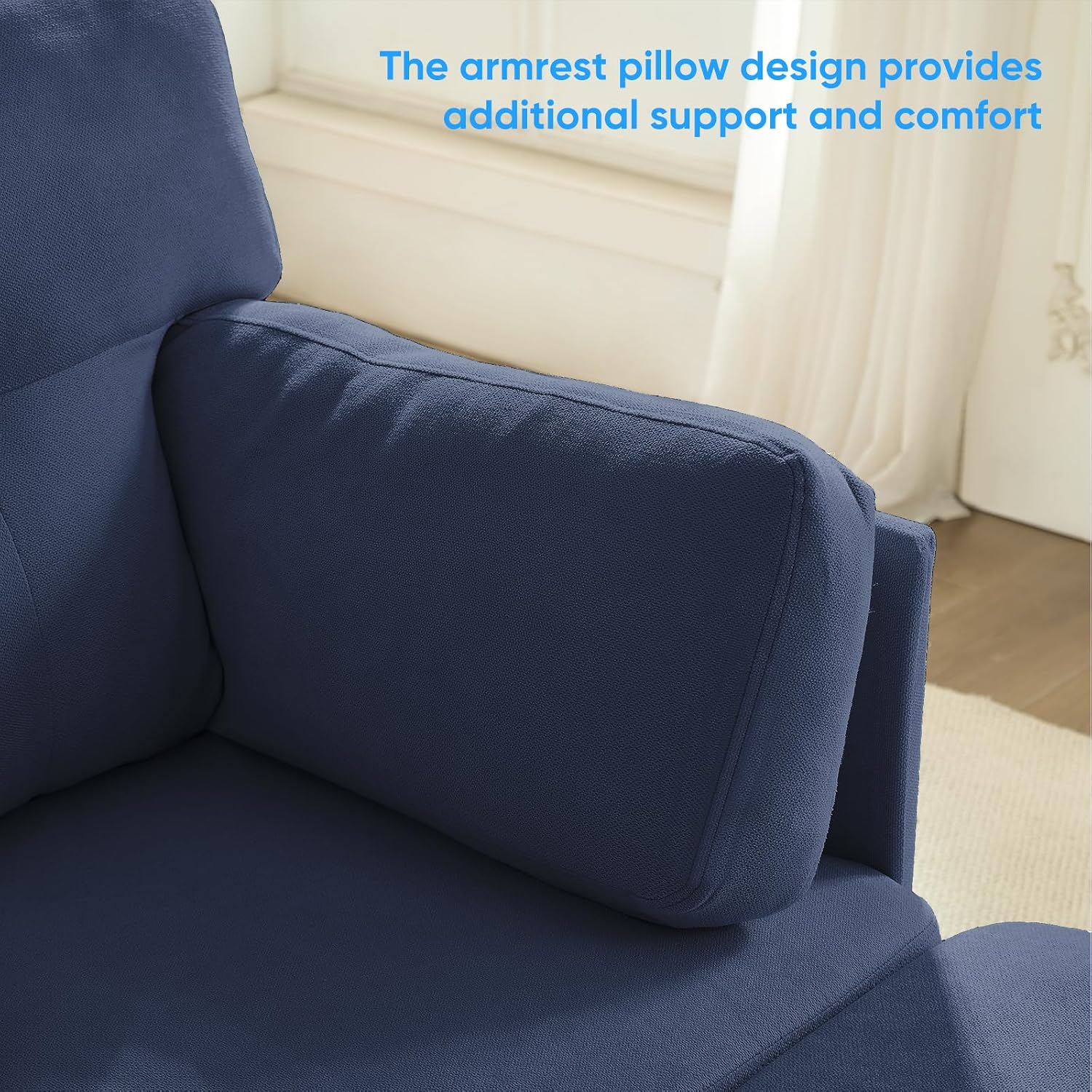 PUREMIND Sectional Couches for Living Room, Modern Snow Velvet U-Shaped Sofa Couch with Double Chaise, Upholstered 4 Seater Home Sofa for Living Room, Apartment, Office,Blue