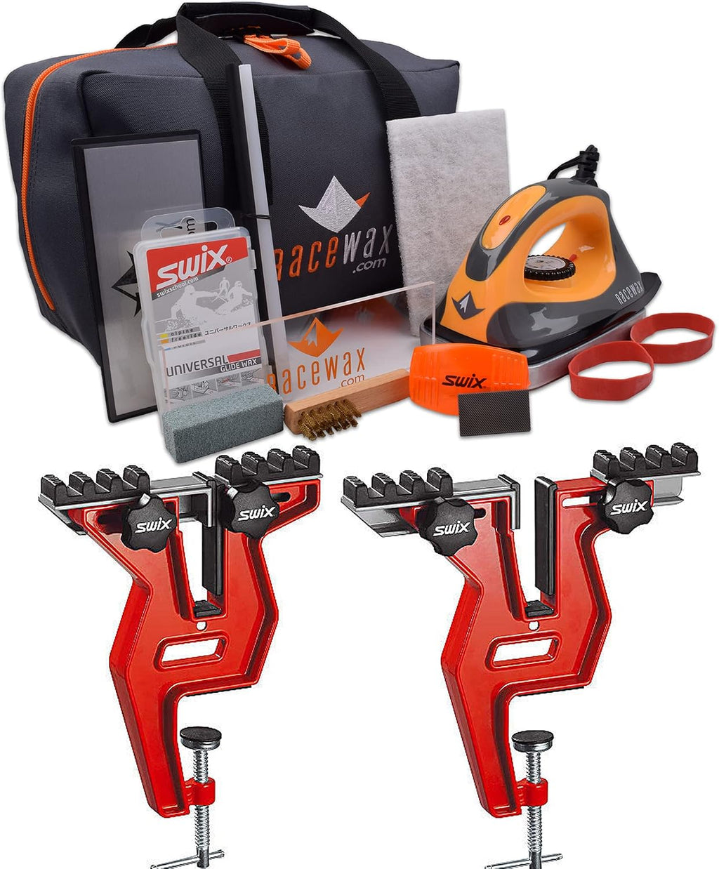 RaceWax Uni Ski Wax Tuning Kit Plus Snowboard Vise - (ZB-5901)