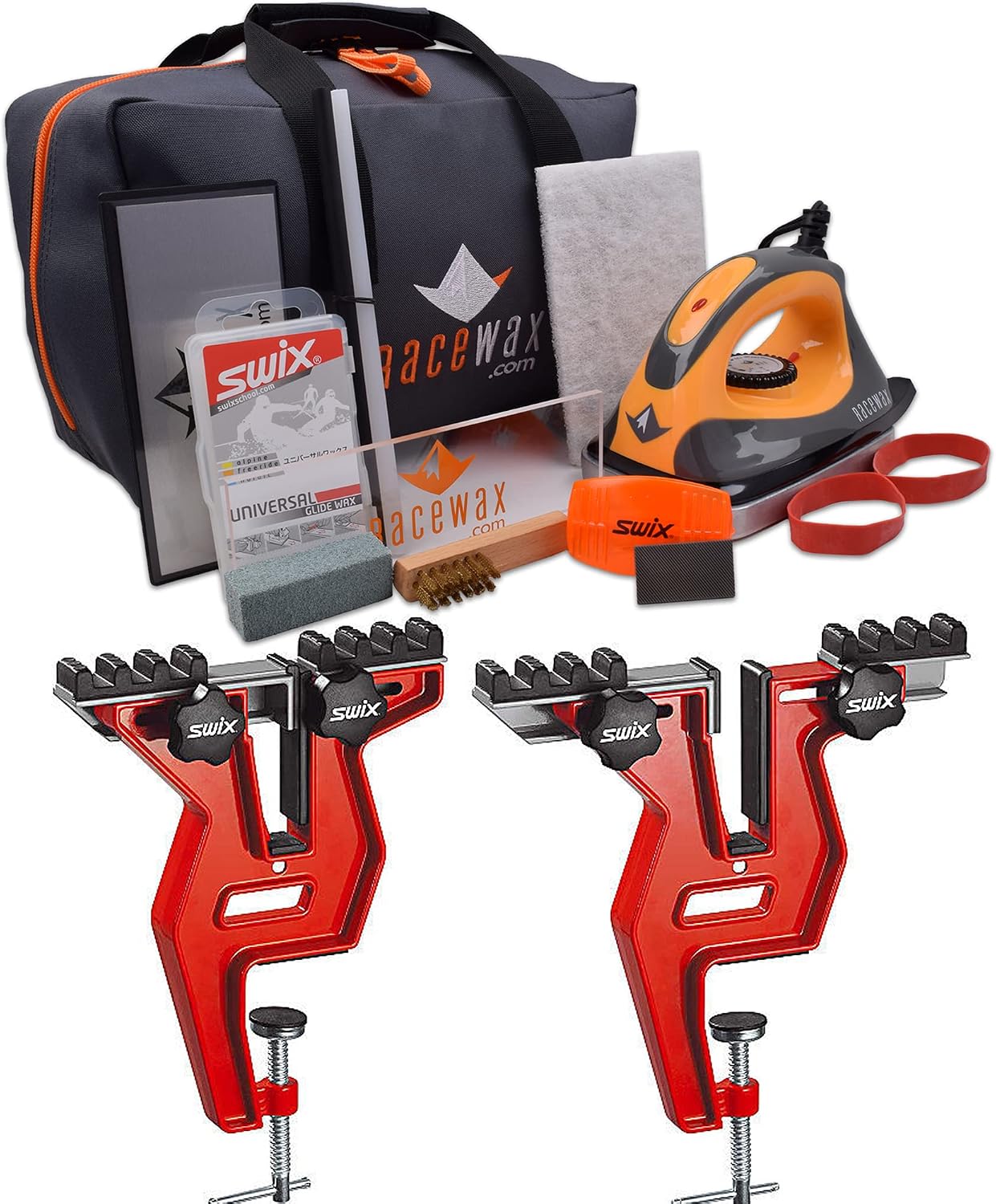 RaceWax Uni Ski Wax Tuning Kit Plus Snowboard Vise - (ZB-5901)