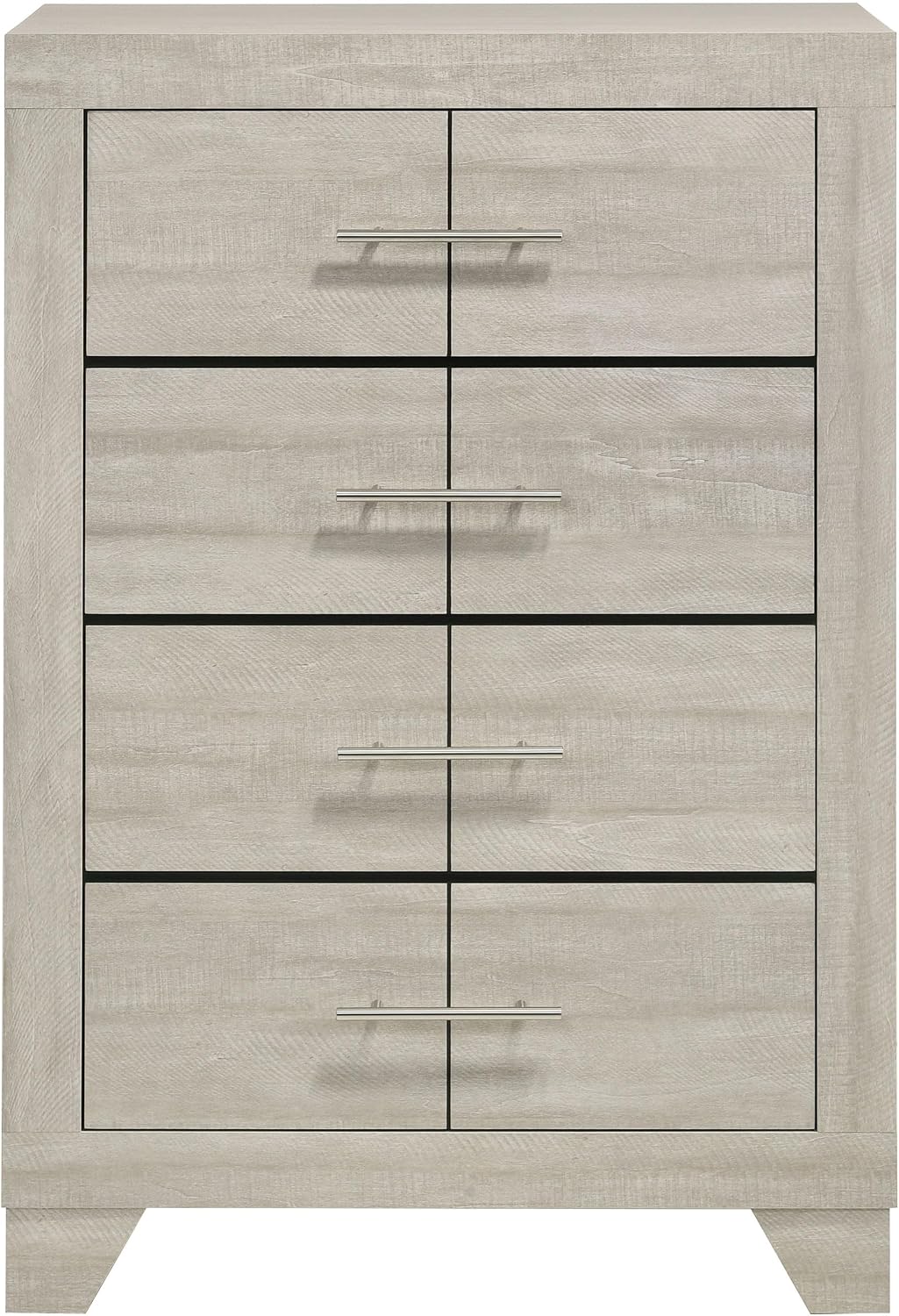 Coaster Home Furnishings - Trenton - Wood - 4-Drawer Chest of Drawers with Nickel Handles, English Dovetail Joinery and Metal Glides - Contemporary - Bedroom - Rustic Cream - 225065