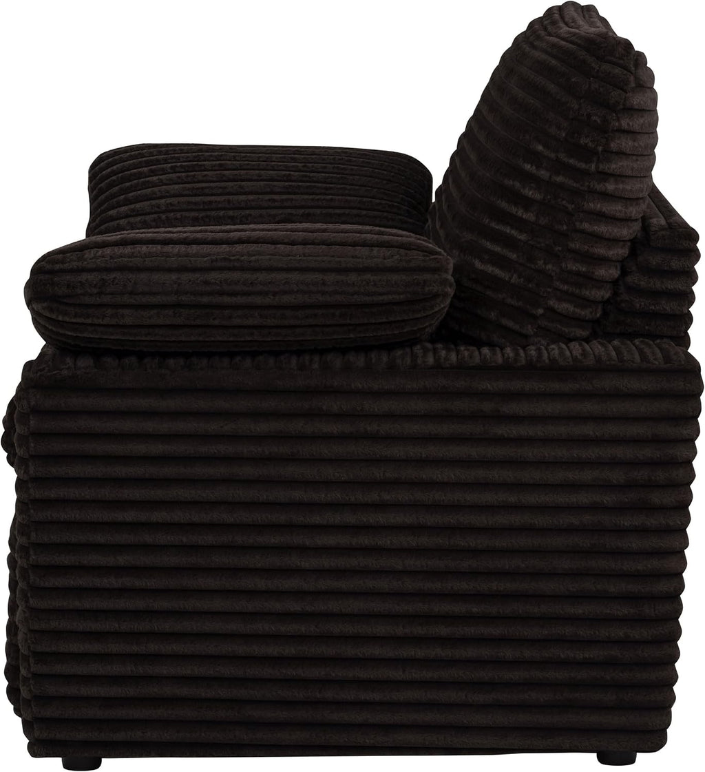Coaster Home Furnishings - Collins - Wood and Fabric - Power Recliner with Horizontal Tufted Detail, Padded Arms, and Reversible Cushions - Living Room - Chocolate Brown - 610353P
