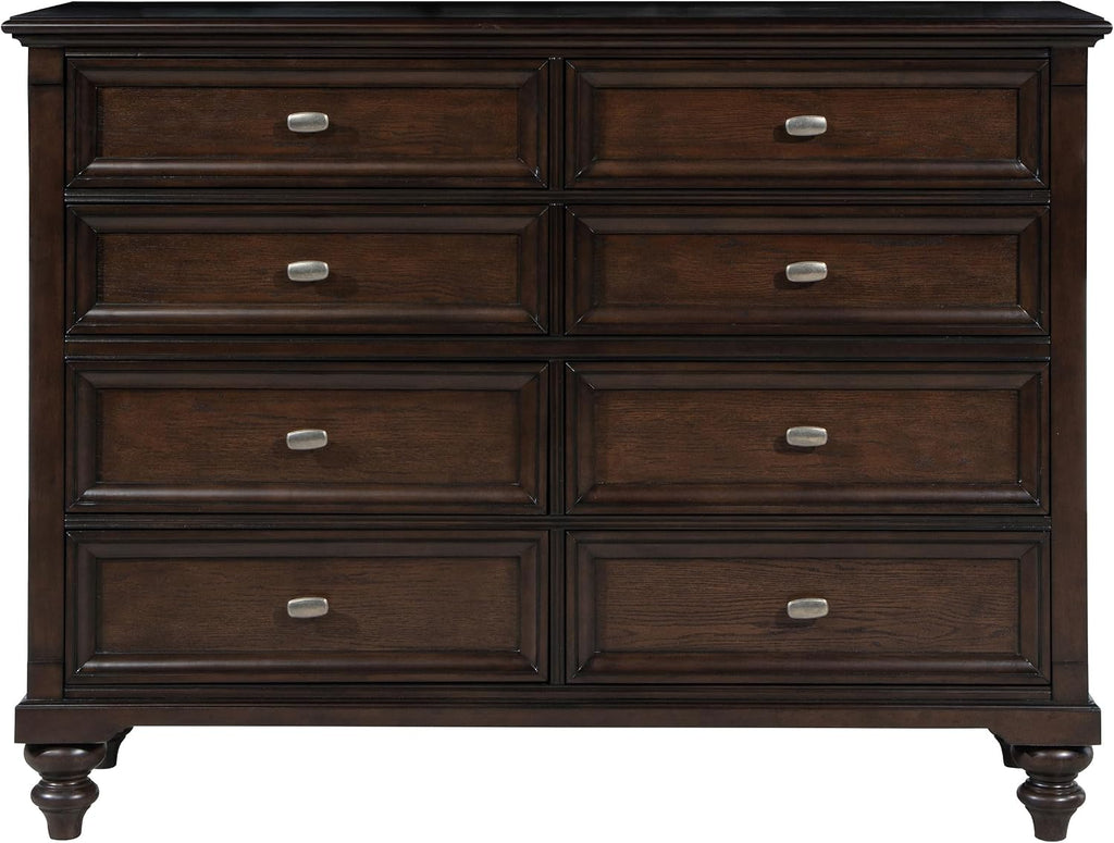 Coaster Home Furnishings Andover Traditional 58-inch 8-Drawer Bedroom Dresser Clothing Storage Cabinet Wide Chest of Drawers Organizer Unit Dark Oak 223633