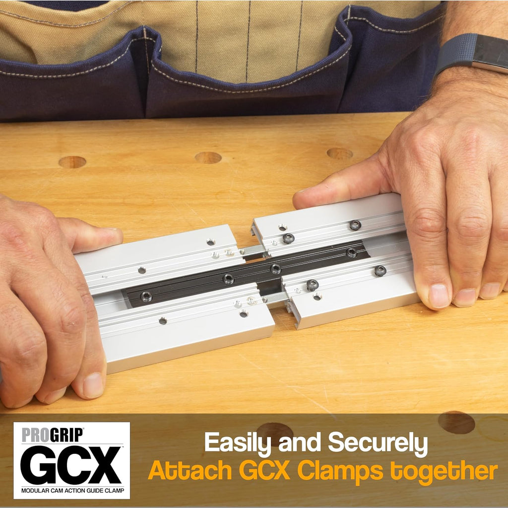 ProGrip GCX Edge Clamp Guide 3 Pack – Modular Extendable Track for Circular Saws, Routers & Jigsaws –Aluminum Cutting Guide with Locking Handle –Includes 24, 36 and 50 Inch Clamps