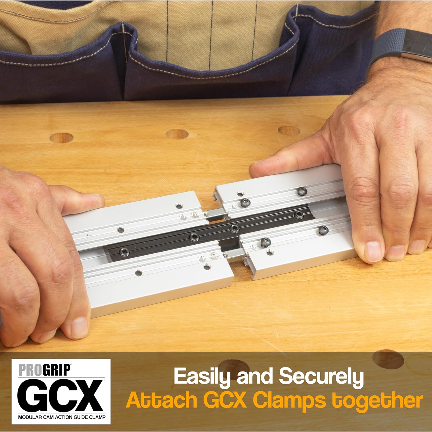 ProGrip GCX Edge Clamp Guide 3 Pack – Modular Extendable Track for Circular Saws, Routers & Jigsaws –Aluminum Cutting Guide with Locking Handle –Includes 24, 36 and 50 Inch Clamps