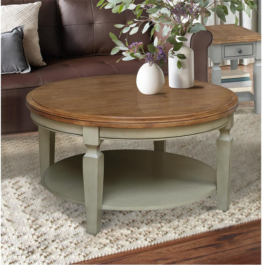 International Concepts Vista Round Hickory Stone Coffee Table