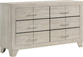 Coaster Home Furnishings - Trenton - Engineered Wood - 6-Drawer Bedroom Dresser with Contemporary Style, Nickel Handles, English Dovetail Joinery - Bedroom - Rustic Cream - 225063