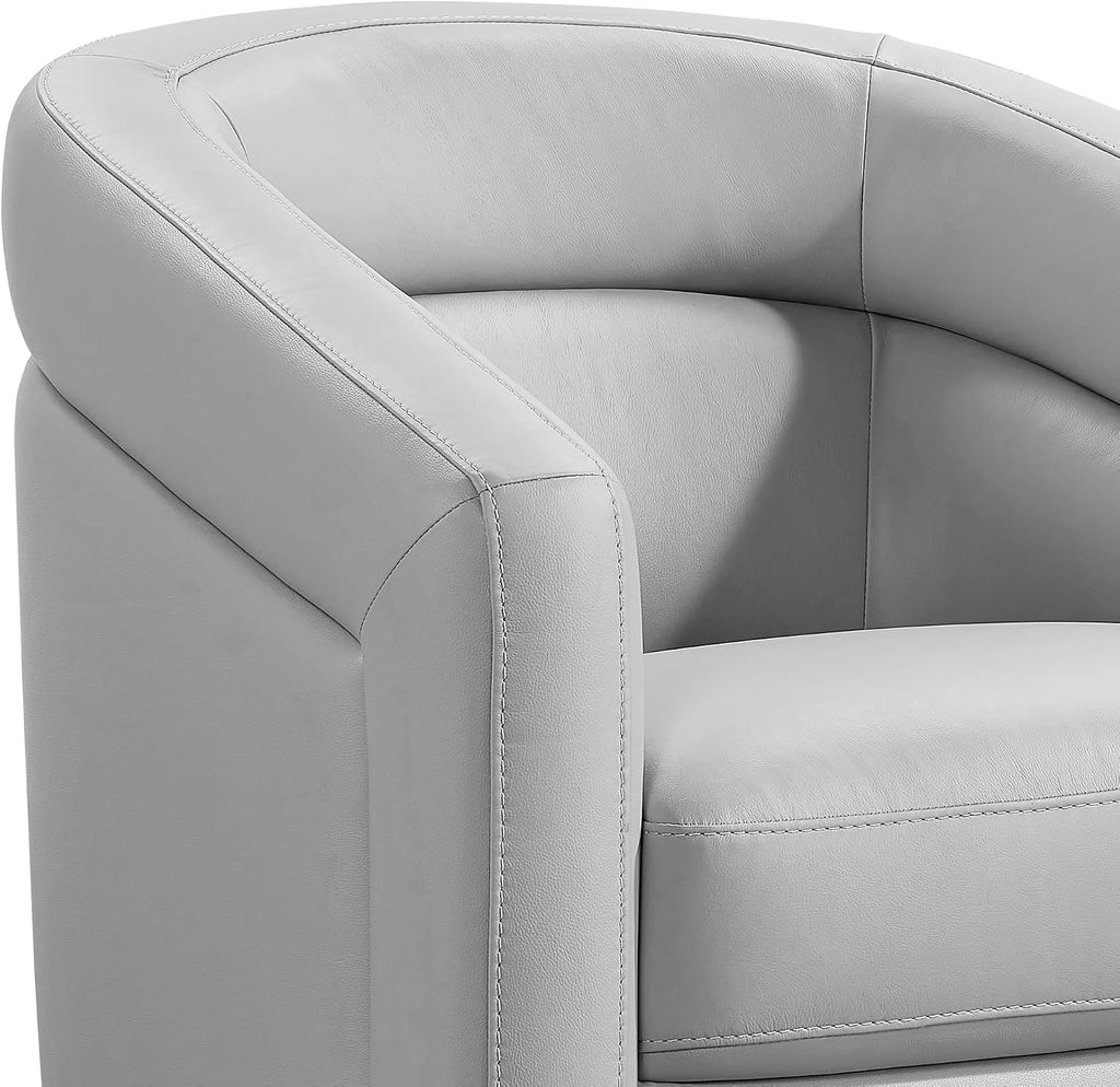 Armen Living Desi Contemporary Leather Swivel Living Room Accent Chair, 32' Wide, Dove Gray,LCDSCHDV