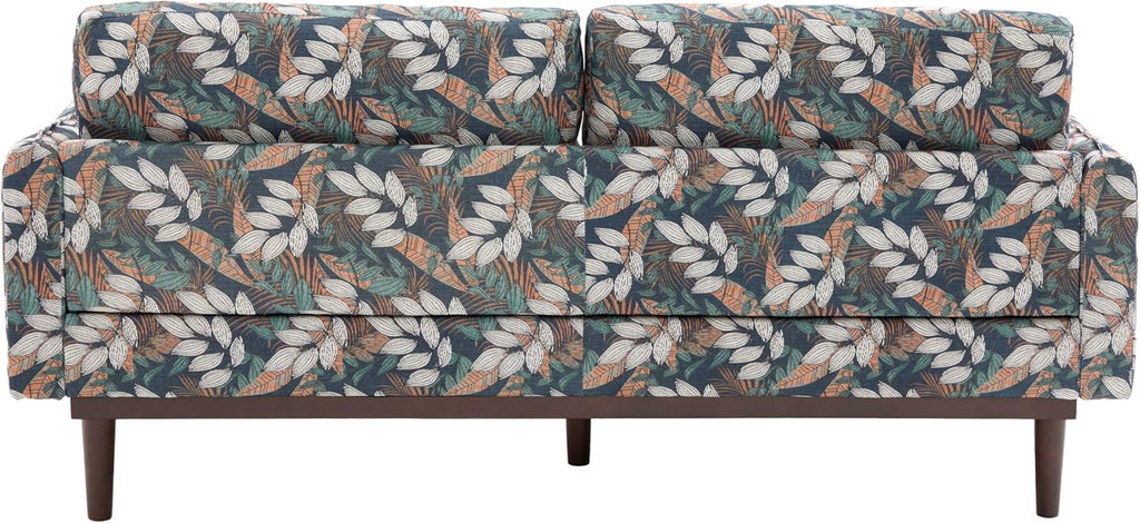Christopher Knight Home Brena Modern Chenille Upholstered Loveseat Sofa, Wooden 2 Seater Sofa Couch with Deep Seat, Comfy Cloud Couch for Living Room, Bedroom, Home Office, Green+White
