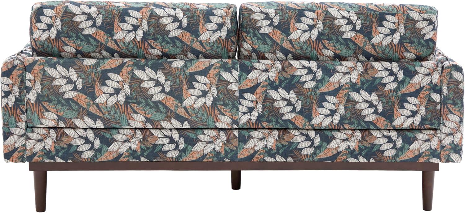 Christopher Knight Home Brena Modern Chenille Upholstered Loveseat Sofa, Wooden 2 Seater Sofa Couch with Deep Seat, Comfy Cloud Couch for Living Room, Bedroom, Home Office, Green+White