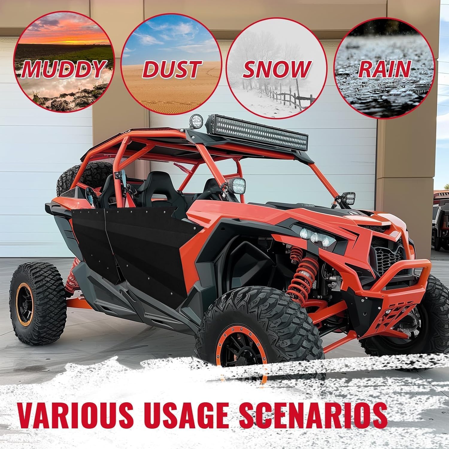 HECASA Full Doors Aluminum Compatible with 2017-2021 Can-Am Maverick X3 MAX 4 Left & Right Door Hard Door Panels Inserts Kit Aluminum Suicide Doors W/O Door Latches