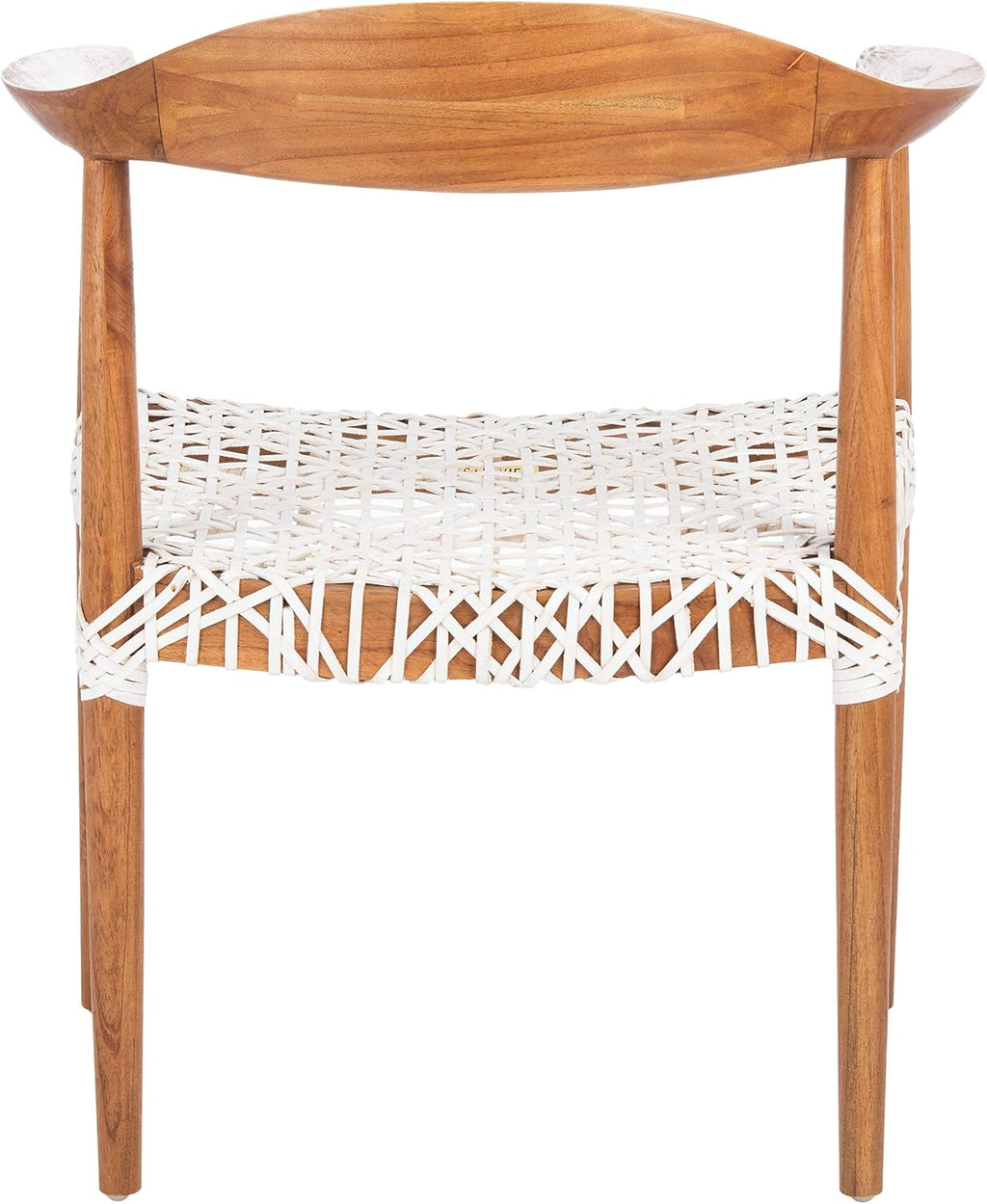 Safavieh Home Collection Juneau Leather Woven Natural and Off-White Accent Chair