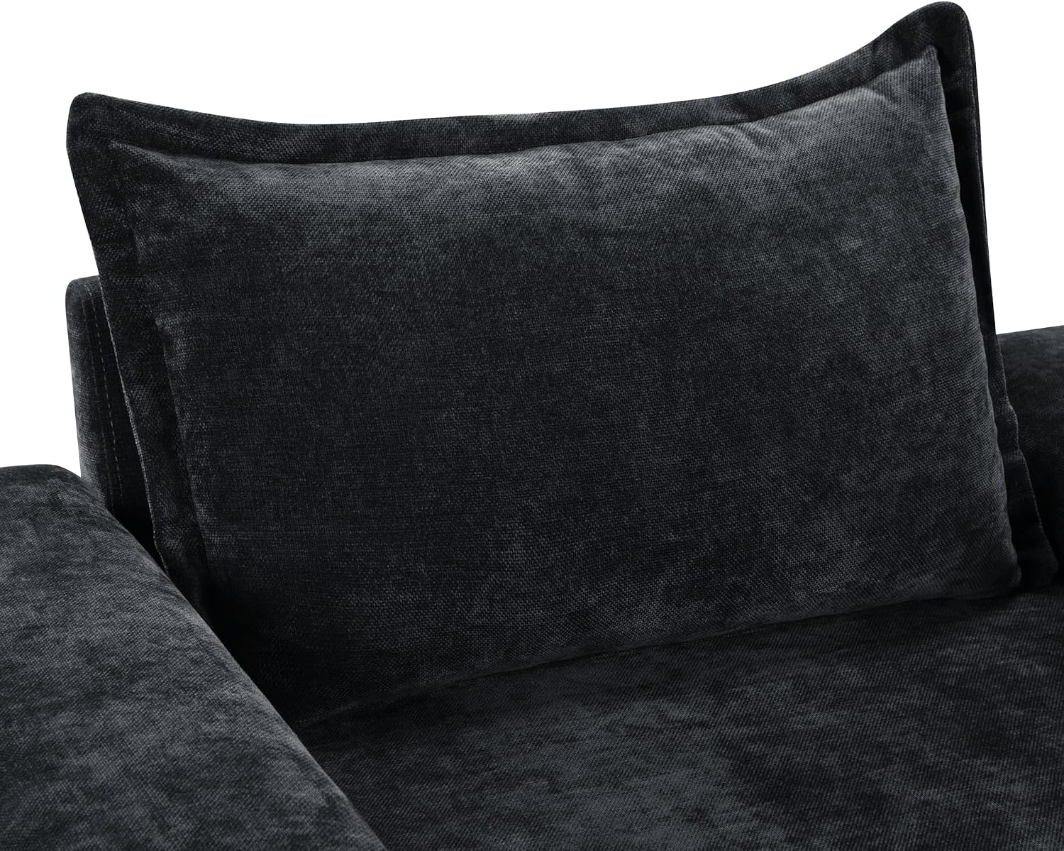Christopher Knight Home Aylen Modern Chenille Upholstered Accent Chair with Wide Armrests, Wooden Living Room Club Chair, Bedroom Comfy Reading Chair with Back Pillow, Black