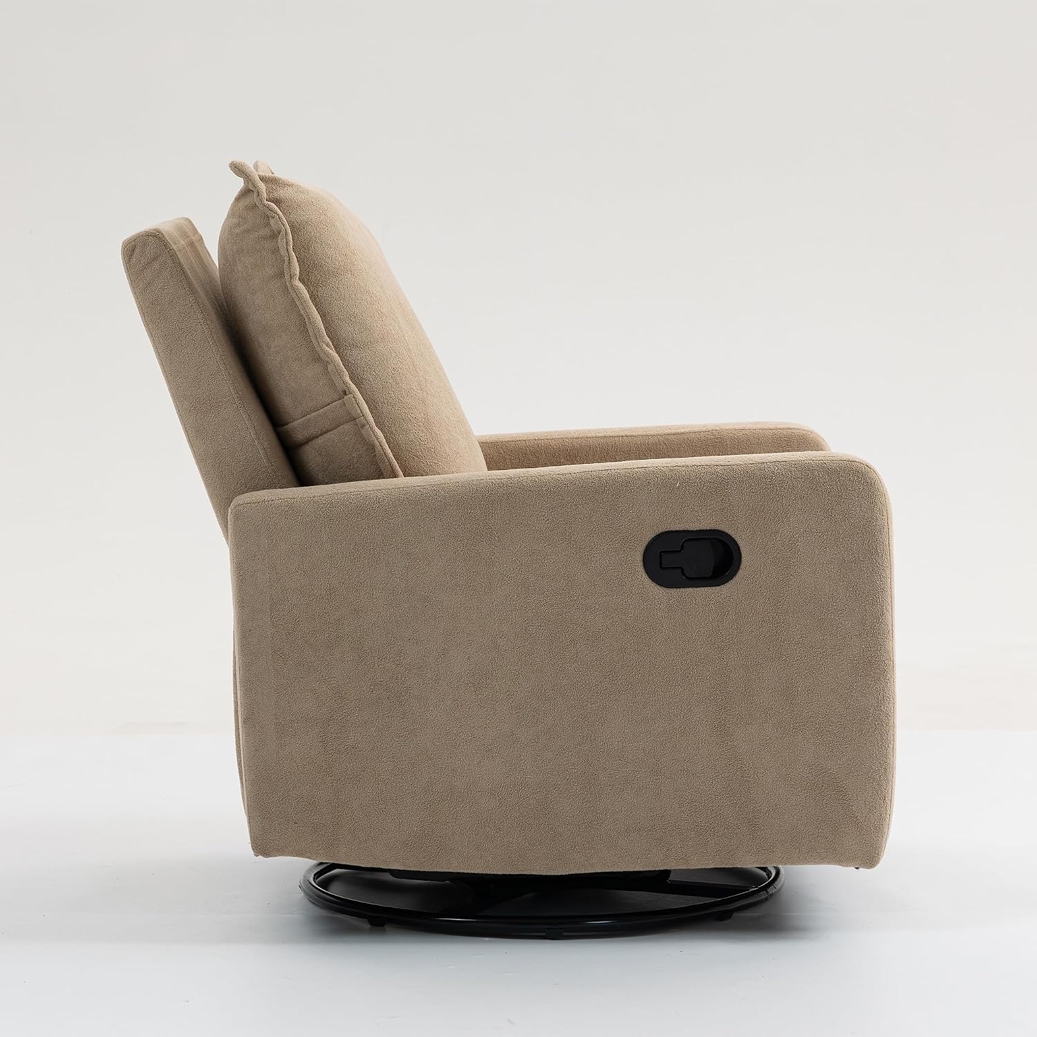 ERYE Modern Manual Reclining Chair Lovely Swivel Glider Rocker Chair for Living Room Bedroom Studio, Manual Recliner Armchair 360° Swivel Boucle Upholstered Nursery Armchair
