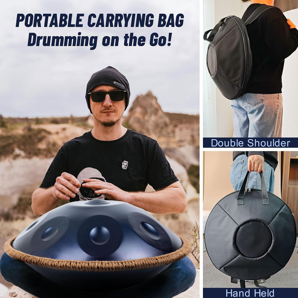 Handpan 19 inch D Minor Kurd Handpan 10 Notes Handpan Drum Instrument for Professional Performance, 432HZ Sound Handpan Drums for Adults