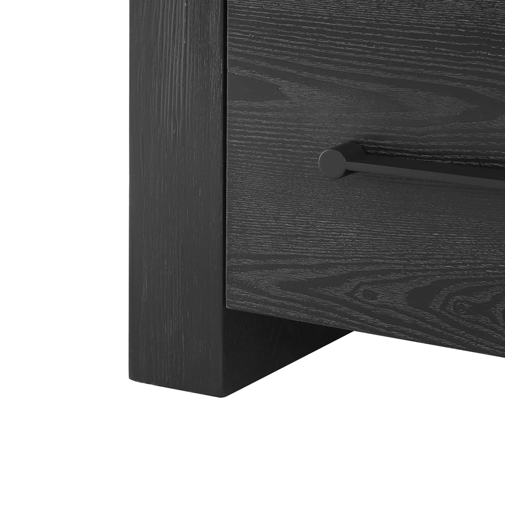 Christopher Knight Home Rulor Modern Sideboard Buffet Cabinet, Wooden Storage Cabinet Organizer, Living Room TV Stand Entertainment Center, Narrow Console Table, Black