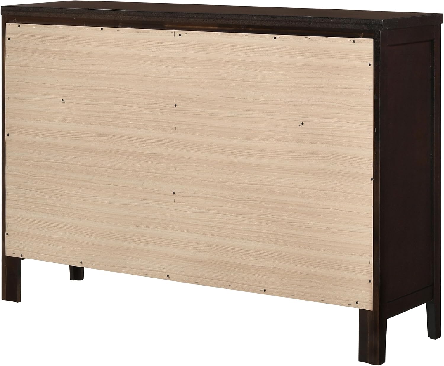 Coaster Home Furnishings - Carlton - Wood - 6-Drawer Dresser with Contemporary Style, Wide Drawers, Round Knobs, Rectangular Structure, Tip-Over Restraint - Bedroom - Cappuccino - 202093