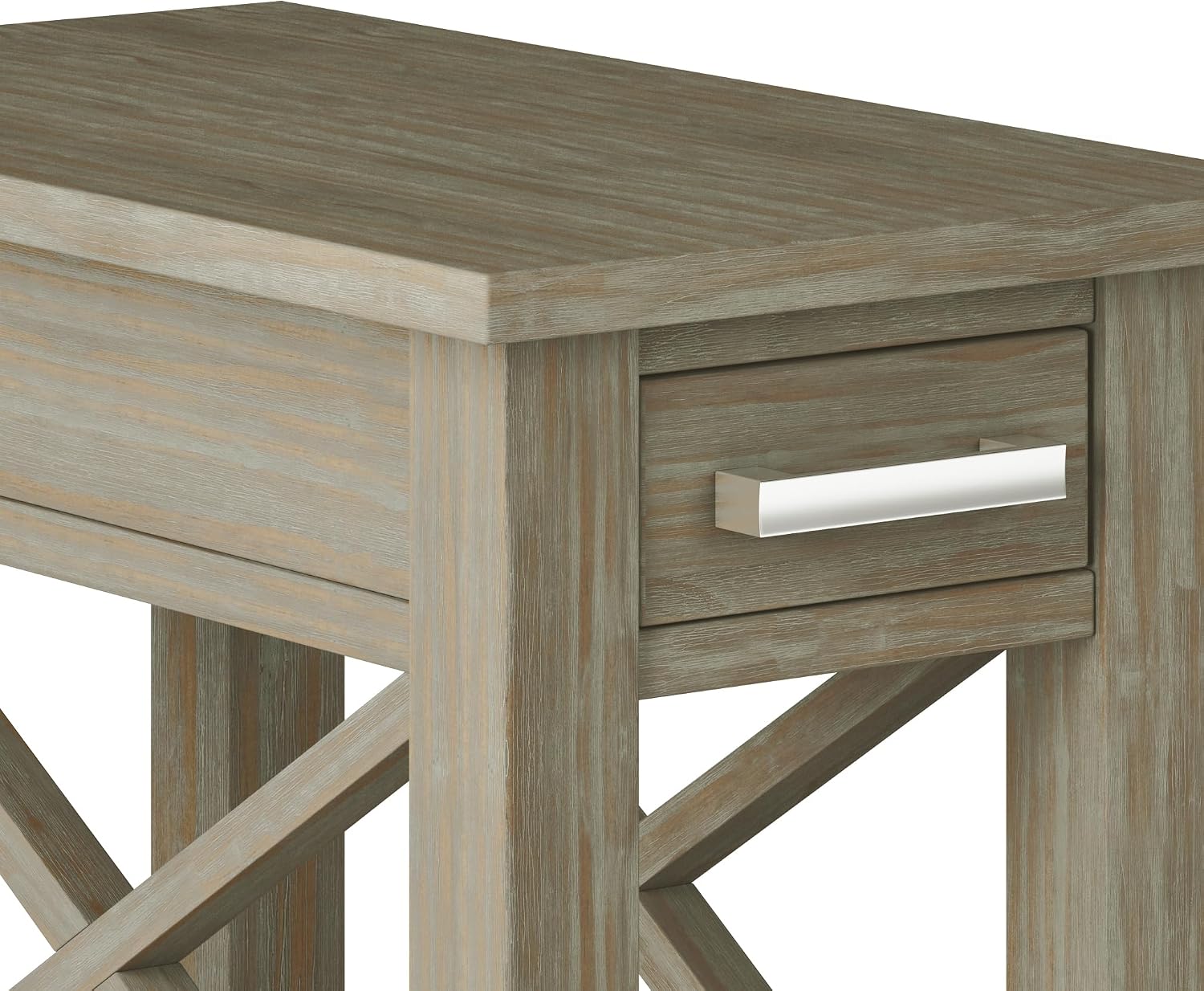 SIMPLIHOME Kitchener SOLID WOOD 14 inch Wide Rectangle Contemporary Narrow Side Table in Distressed Grey with Storage, 1 Drawer, 1 Shelf, for the Living Room and Bedroom