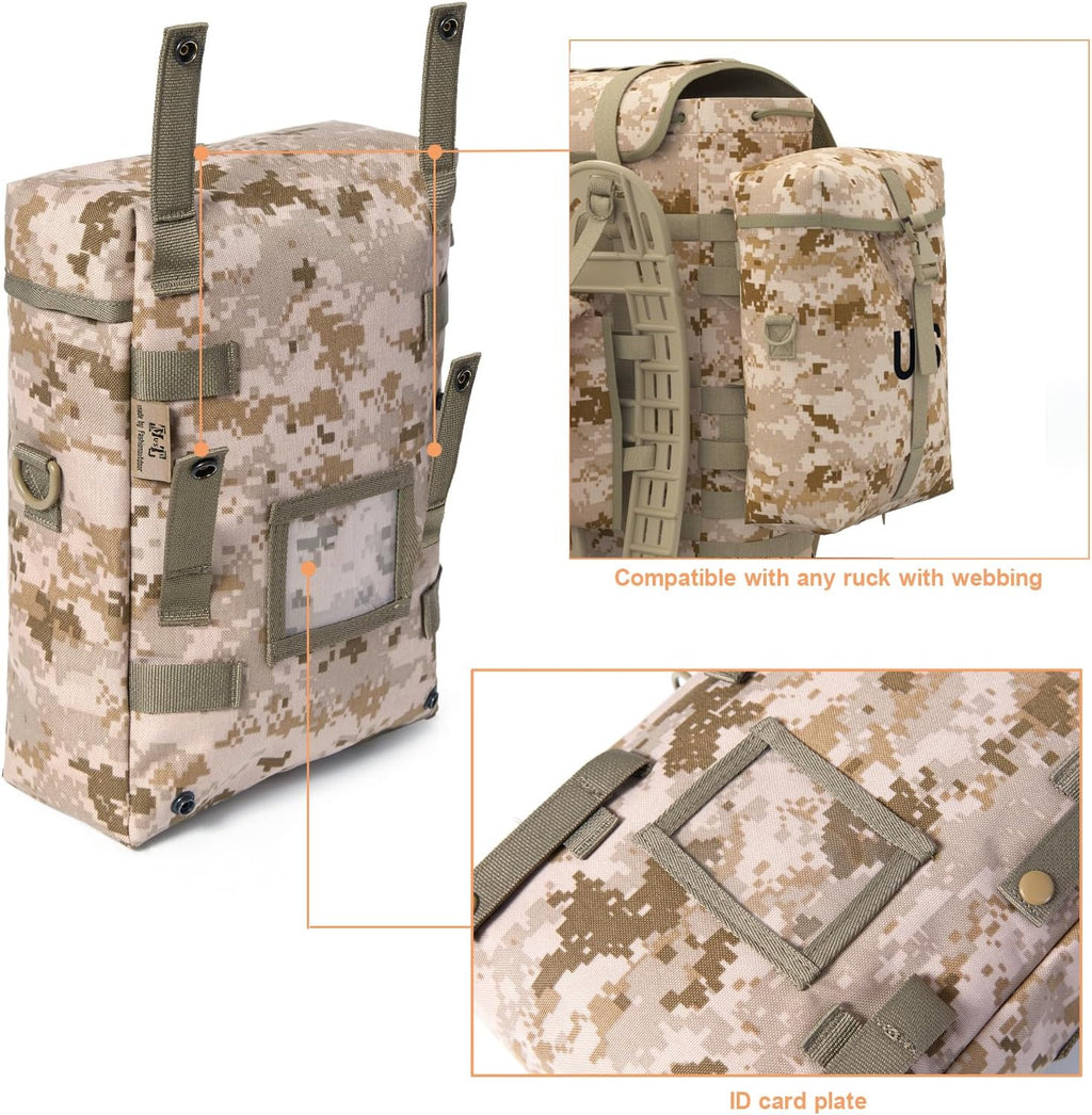 Akmax MOLLE II Medium Rucksack Military Tactical Backpack with Detachable Side Pouches & Upgraded Frame for Enhanced Comfort