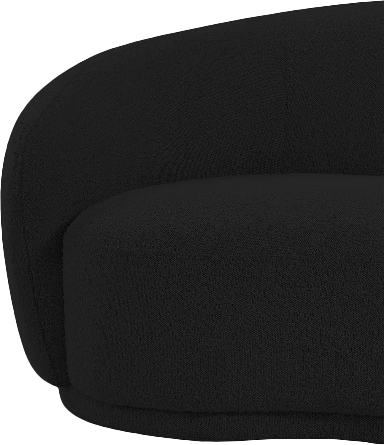 Meridian Furniture 693Black-C Hyde Collection Modern | Contemporary Boucle Fabric Upholstered Accent Chair with Rounded Back, Black, 42' W x 38' D x 27.5' H