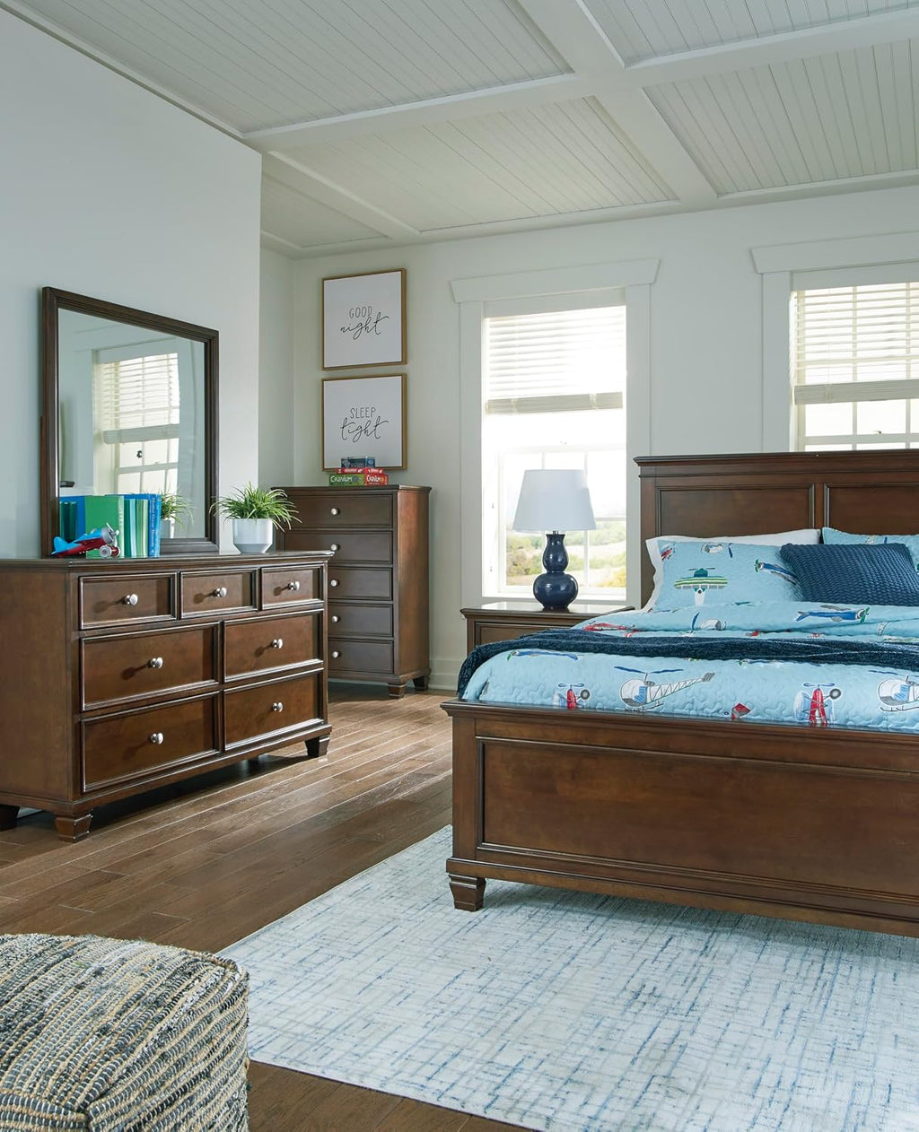 Signature Design by Ashley Danabrin Traditional 5 Drawer Chest for Bedroom, Dark Brown