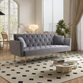 KEIKI 72' Futon Sofa Bed, 2-in-1 Loveseat, Velvet Upholstered Couches for Living Room, Sofa Sleeper for Small Space, Comfy Rest Folding Bed, Modern Apartment Essentials for Bedroom, Gray