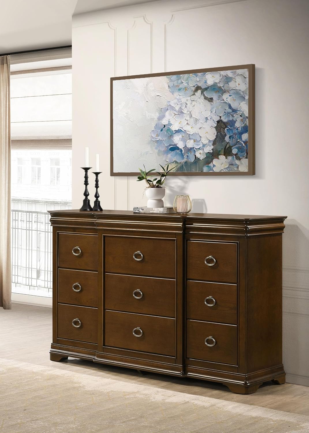Coaster Home Furnishings - Garland - Wood - 11-Drawer Bedroom Dresser Cabinet with Two Hidden Drawers, Cedar-Lined Bottom Drawers and Traditional Style - Bedroom - Brown Cherry - 205303
