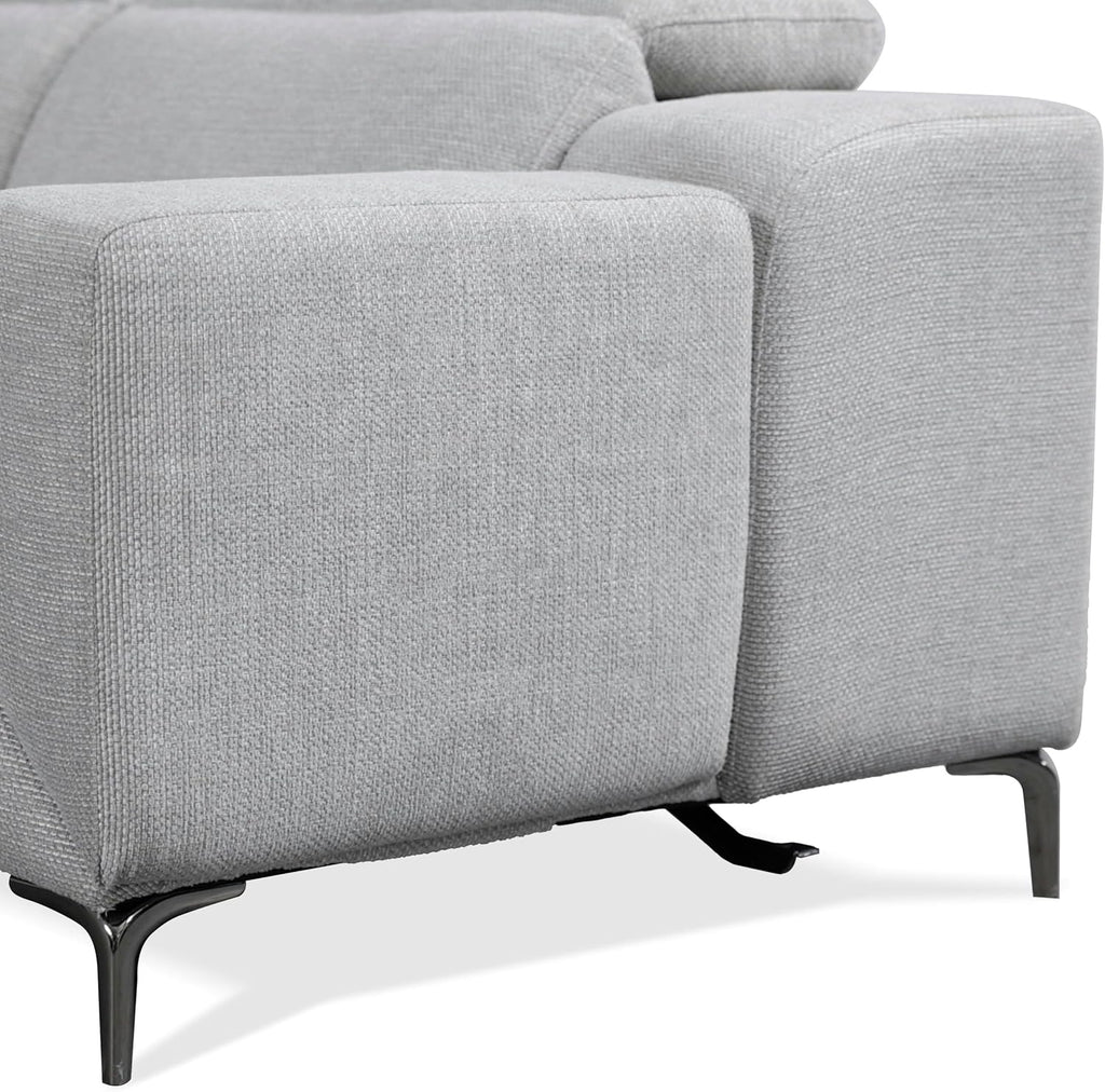 Furniture of America Kirel Modern Sectional Recliner with USB Ports, Adjustable Headrests and Swivel Armrest, Reclining Sofa, L Shape Couch for Living Room, Office, Home Theater, Playroom, Light Grey