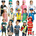 Vicenpal 15 Sets Toddler Dress up Clothes Kids Role-Play Costumes Police Firefighter Doctor Nurse Astronaut Barista Director Postman Laborer Chef Gardener Explorer Scientist Reporter Sanitation Worker