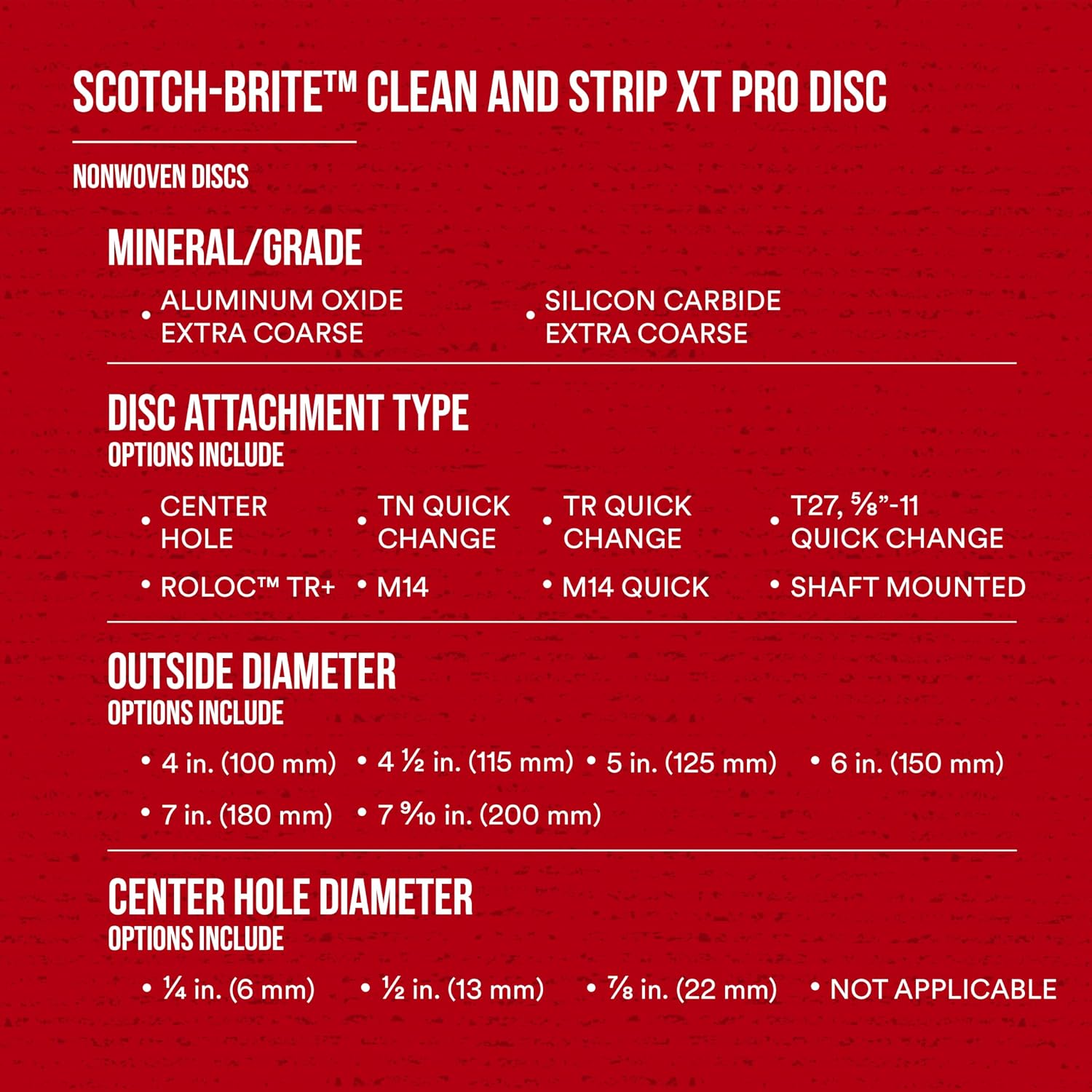 3M Scotch-Brite Clean and Strip XT Pro Disc, XO-DC, SiC Extra Coarse, 6 in x 1/2 in, Pack of 15, Silicon Carbide Cuts Aggressively and Leaves a Fine Finish, Resists Loading, Purple