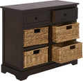 SAFAVIEH Furniture - Herman 2-Drawer Storage Unit - Dark Chocolate - Solid Wood - Classic Storage Design - Ideal for Living Room, Entryway, 29' W x 13' D x 27.5' H - Fully Assembled (AMH5702H)