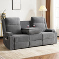 Loveseat Recliner Sofa,RV Loveseat Reclining Couch with Drop Down Table/ 4 Cup Holder/Hidden Storage, Wall Hugger Recliner Sofa for Living Room & Home Theater & RV