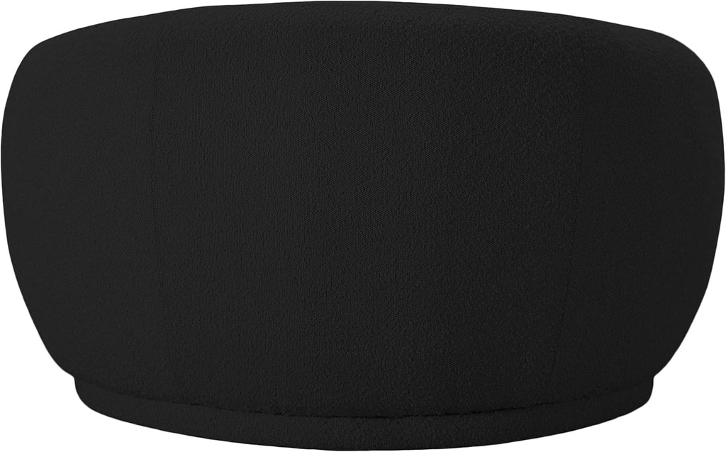 Meridian Furniture 693Black-C Hyde Collection Modern | Contemporary Boucle Fabric Upholstered Accent Chair with Rounded Back, Black, 42' W x 38' D x 27.5' H