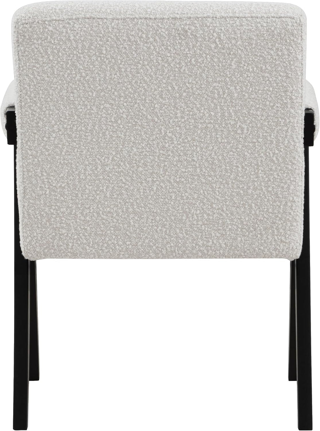 Meridian Furniture 481Cream Woodloch Collection Mid-Century Modern Boucle Fabric Upholstered Accent Chair with Rich Cream Boucle Fabric, Black Finish Solid Wood, 24.5' W x 23.5' D x 32' H, Cream