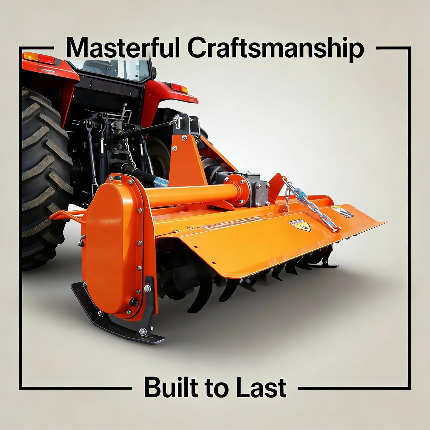 49' 3 Point Rotary Tiller for 20-30HP Compact Tractors – Cat 1 Cultivator with 540 RPM PTO Drive, 28 Replaceable L-Shaped Tines for Wider Coverage (49')
