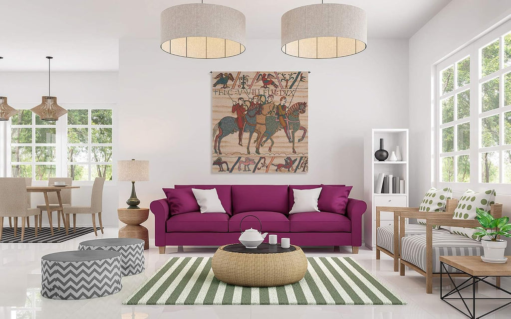 Charlotte Home Furnishings Inc. Duke William Departs No Border French Tapestry Wall Hanging, 29 X 27 Inch, Viscose Cotton And Polyester Blend Wall Art, Perfect For Home Decor And Wall Decor