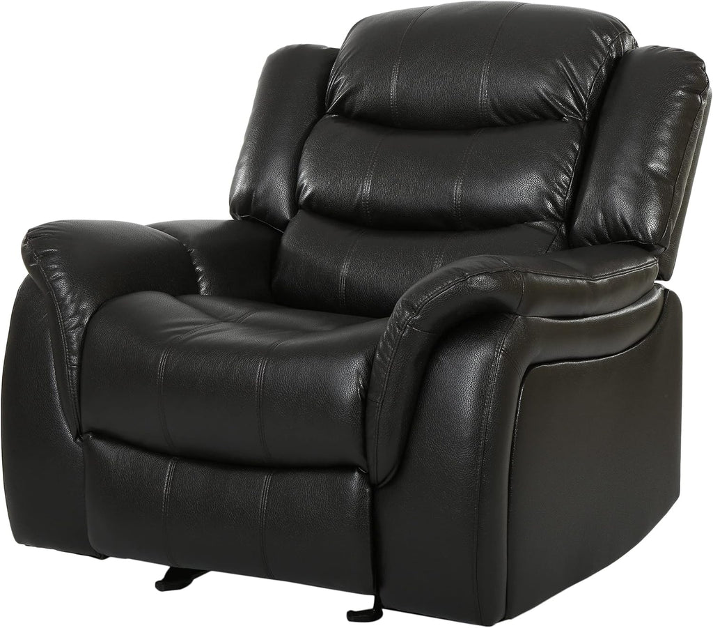 Christopher Knight Home GDFStudio Great Deal Furniture Merit Black Leather Recliner/Glider Chair