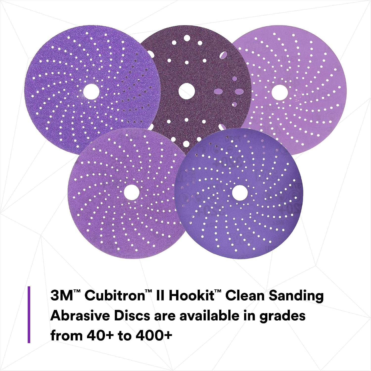 3M Cubitron II Hookit Clean Sanding Abrasive Disc 31375, 8 in, 40+ Grade, Pack of 25 Discs, Virtually Dust-Free, High Performance, Long Lasting, Multi-Hole Pattern, for Automotive Sanding