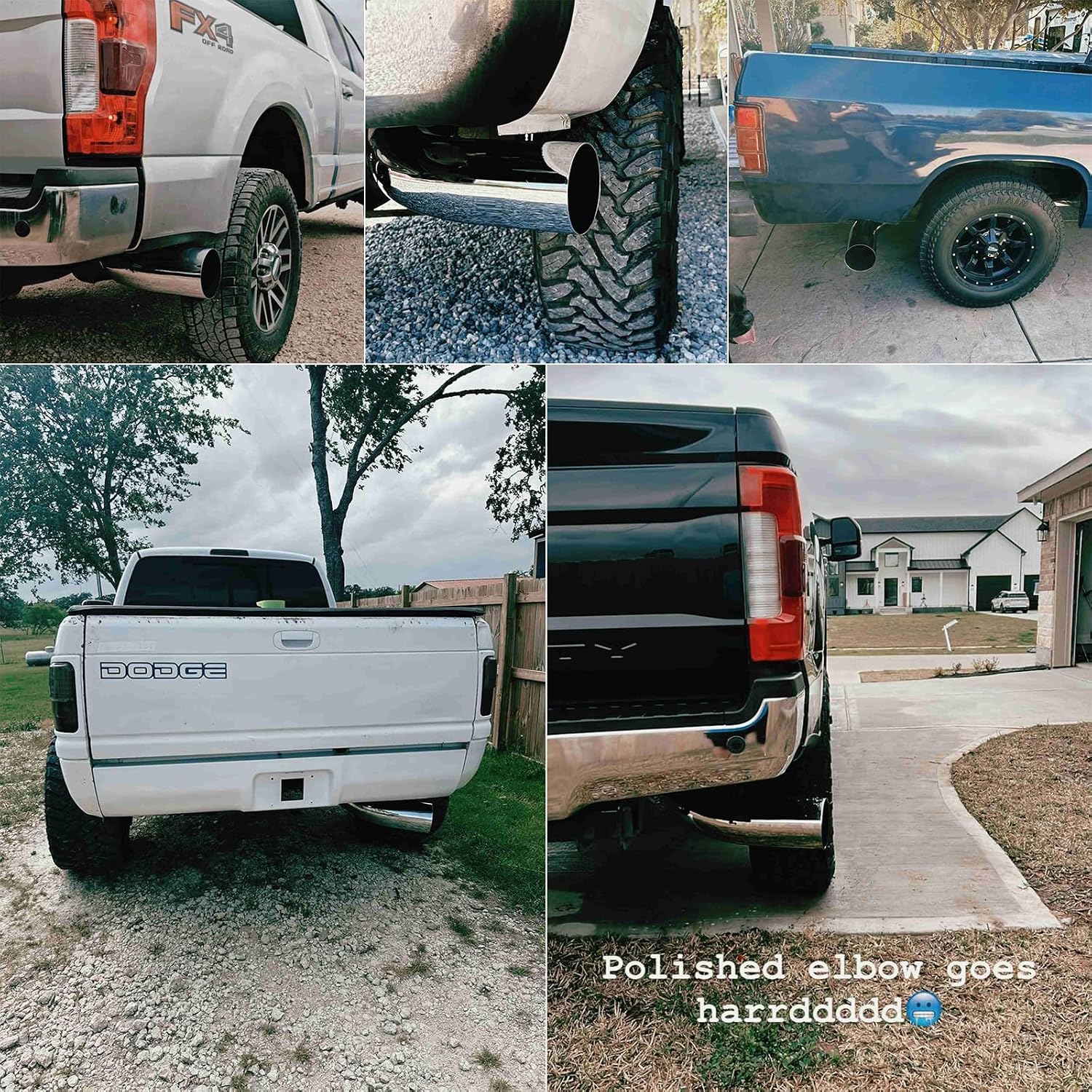 Exhaust Tip, 5 Inch Diesel Exhaust Tip Elbow Tip with a Clamp, 5' inlet 7' Outlet Chrome Exhaust Tip for Pickups, Trucks and Cars