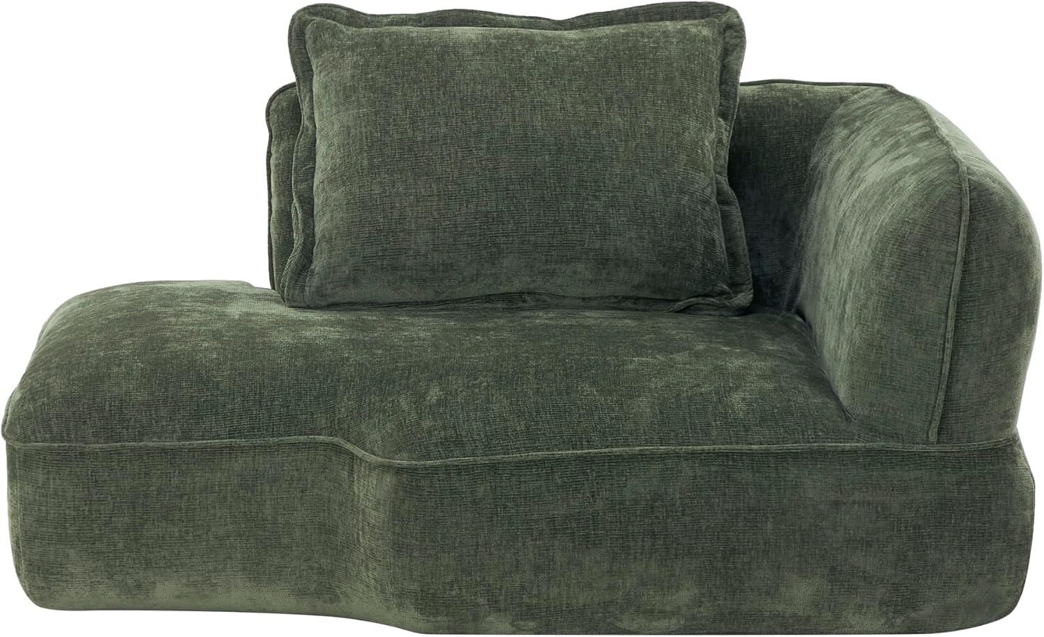 Christopher Knight Home Zacha 121' Modular L-Shape Sofa Couch with Chaise Lounge, Modern Boneless Sofa for Living Room, Fabric Upholstered Cloud Couch with Deep Seat, Olive Green