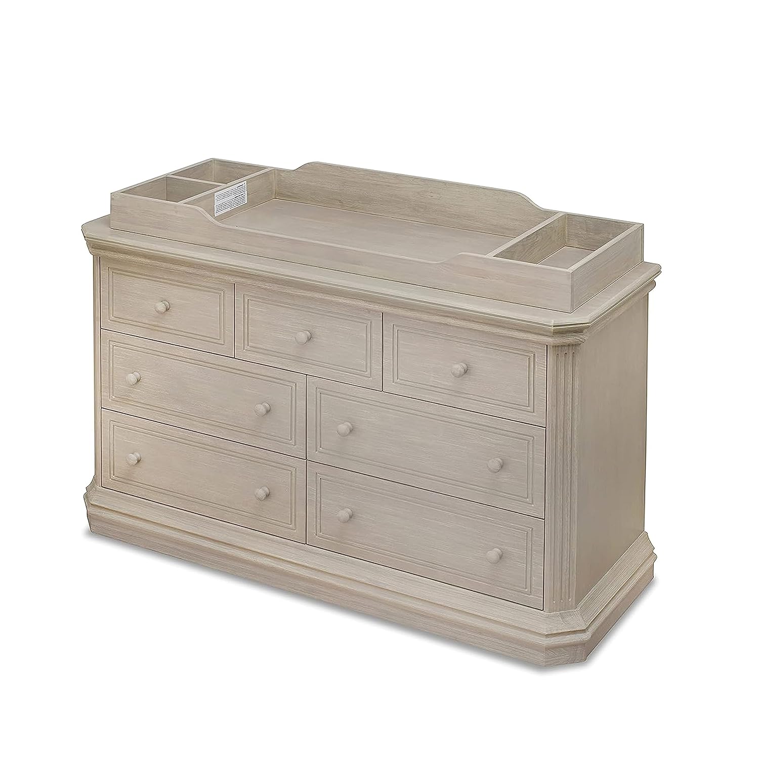 Sorelle Furniture Changing Table Topper for Dresser, Dressing and Diaper Changing Solution for Baby Dresser, Nursery Furniture-Heritage Fog