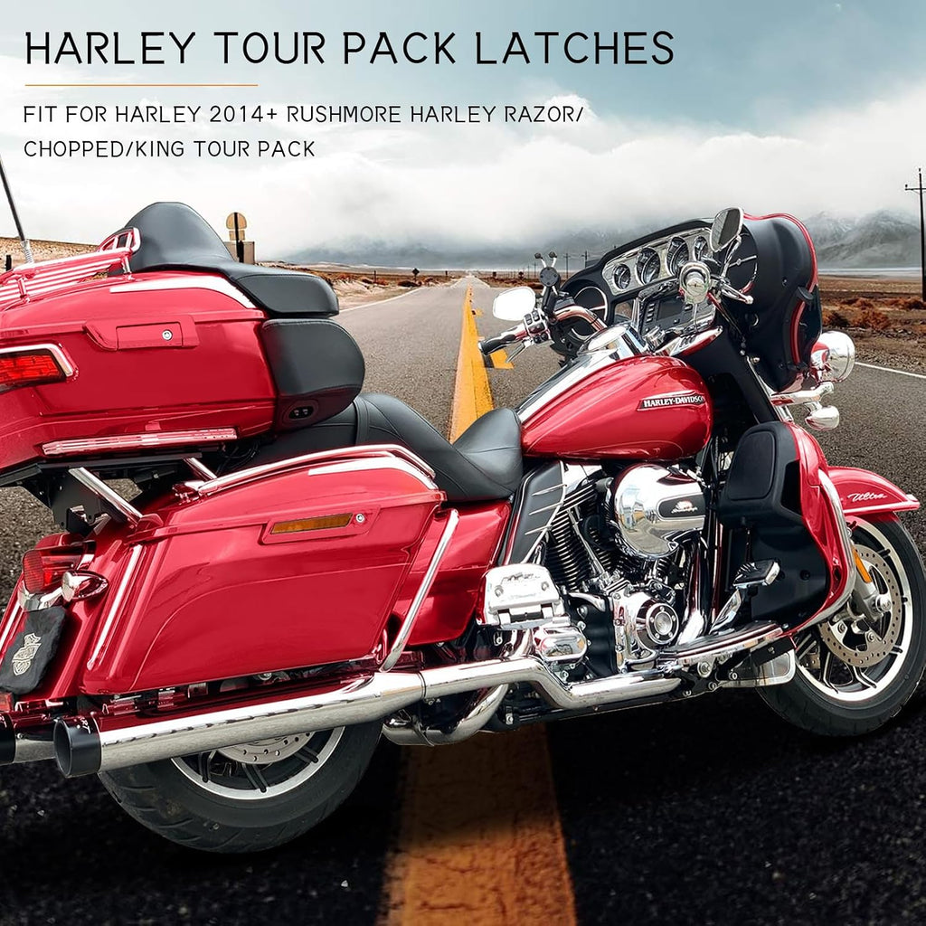 Tour Pack Latches Hinges Fit for Harley Touring Razor Chopped King Pak Road King Road Glide Street Glide Electra Glide 2014-2025 Scarlet Red