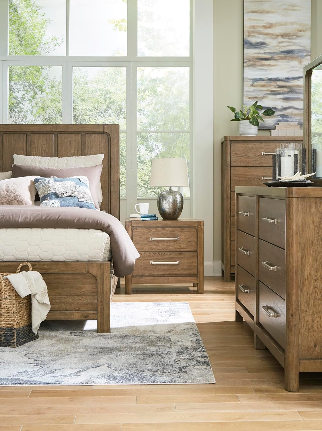 Signature Design by Ashley Cabalynn Casual 6 Drawer Dresser with Felt-lined Top Drawer for Bedroom, Light Brown