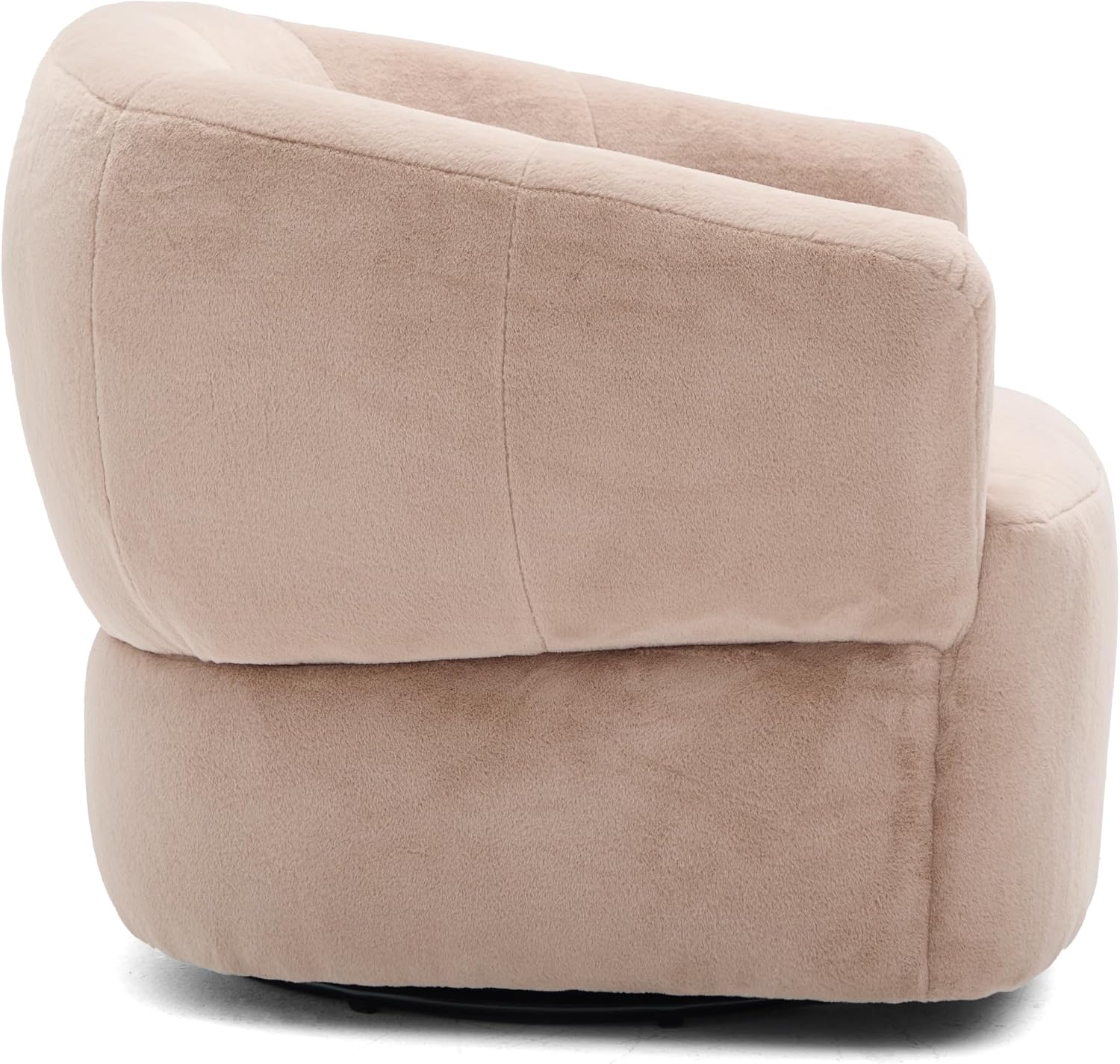 Christopher Knight Home Manie Plush Fabric 360° Swivel Accent Chair, Solid Wood Living Room Swivel Barrel Chair, Rotating Single Lounge Sofa, Comfy Reading Armchair, Beige/Camel