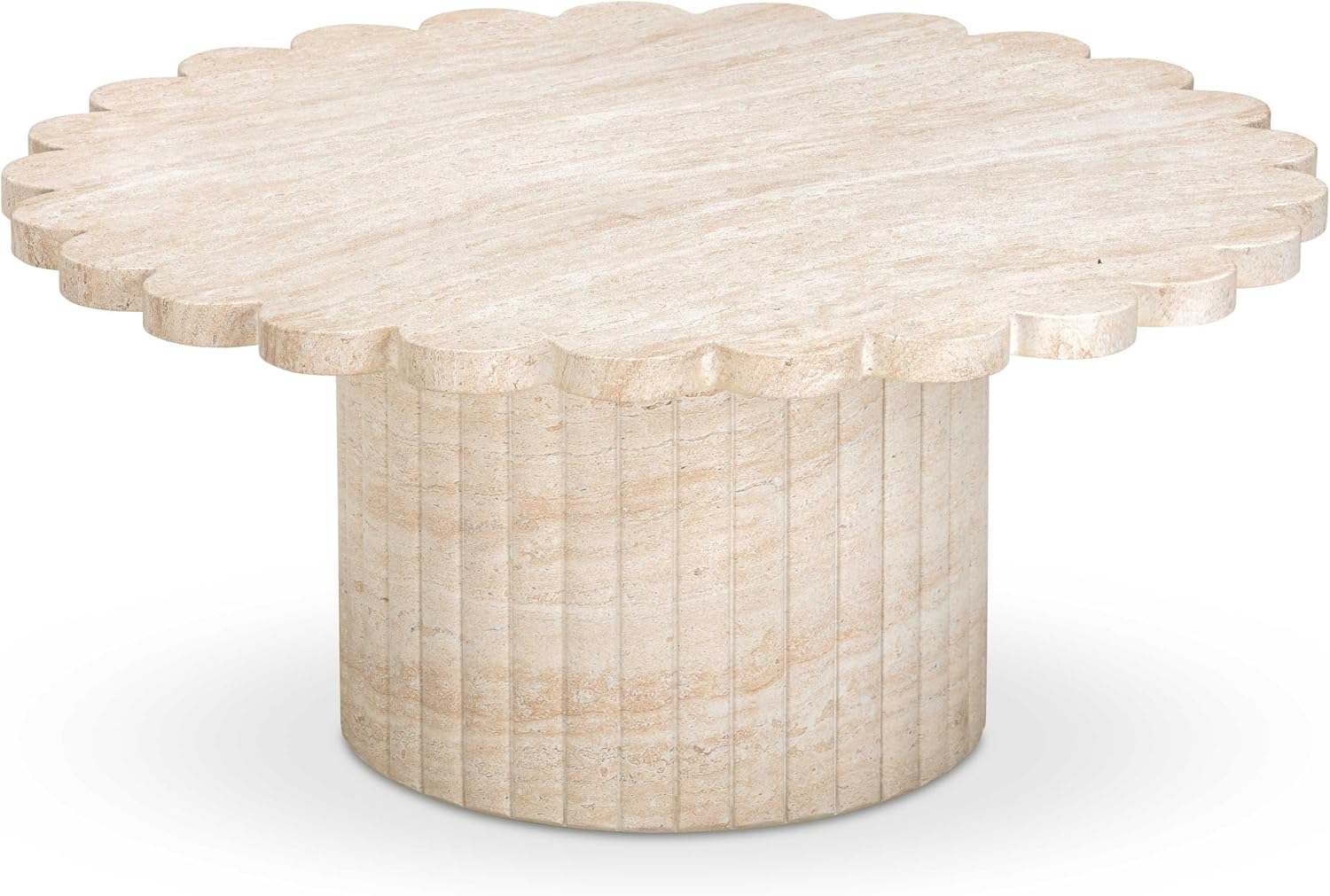 Tov Furniture Blossom Washed Travertine Finish Indoor/Outdoor Coffee Table