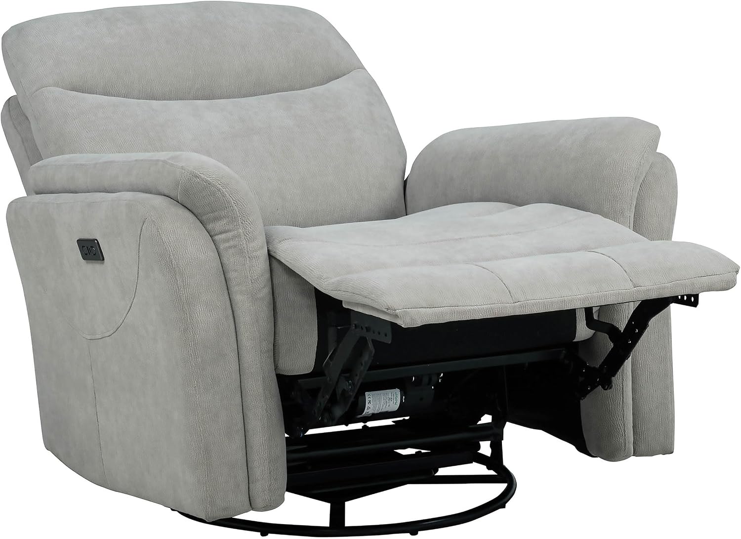 Coaster Home Furnishings - Adler - Upholstered Power Swivel Glider Recliner with Built-in Control Panel, Dual USB Ports, Foam Cushion and Transitional Style - Living Room - Ivory - 610423P
