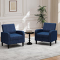 DAGONHIL Living Room Chair, Accent Chair Upholstered Reading Chair for Bedroom, Linen Fabric Armchair, Single Sofa for Living Room/Office/Library (Blue, 2 Pack)