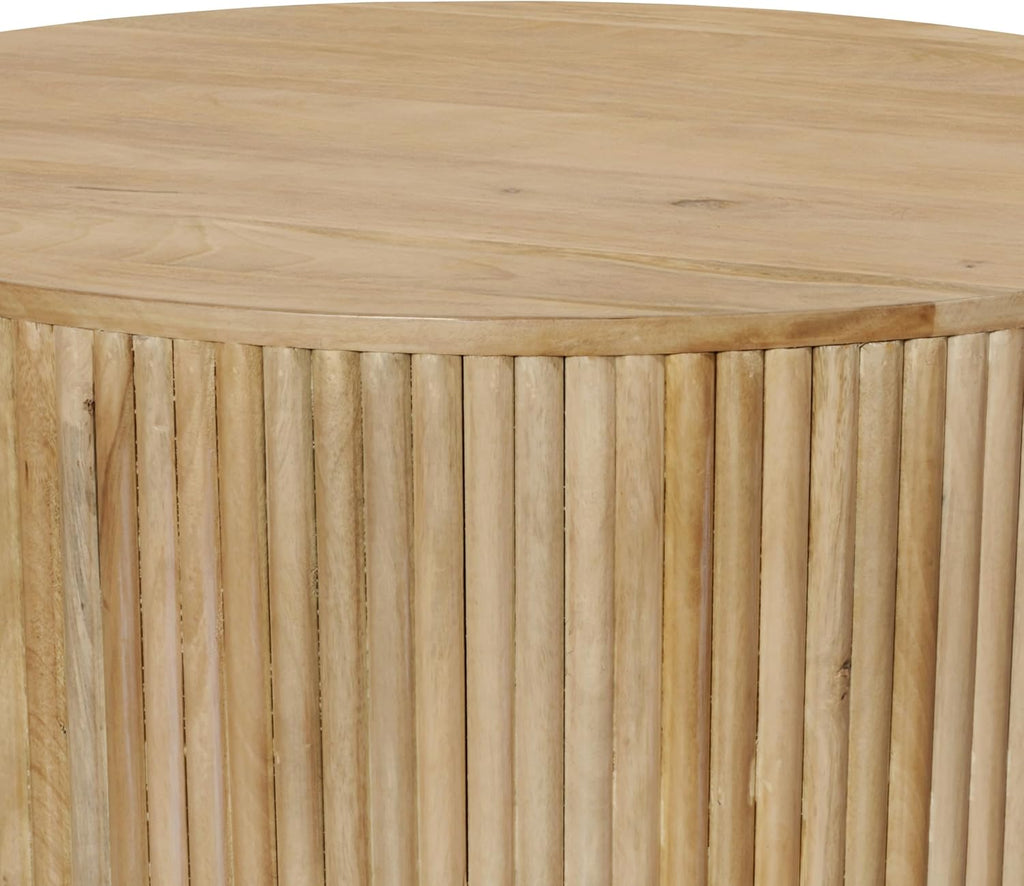 Meridian Furniture 276-CT Oakhill Collection Modern | Contemporary Round White Oak Finish Coffee Table, Natural Wood, 36' W x 36' D x 16' H