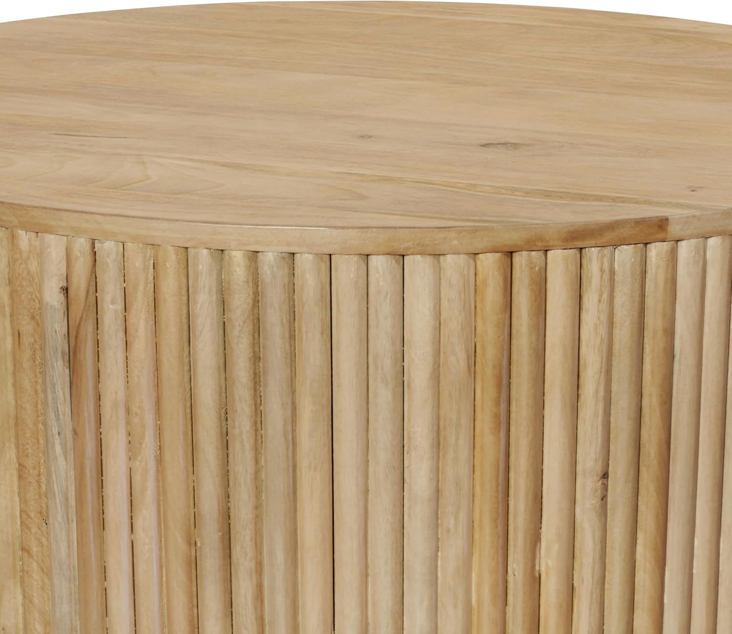 Meridian Furniture 276-CT Oakhill Collection Modern | Contemporary Round White Oak Finish Coffee Table, Natural Wood, 36' W x 36' D x 16' H
